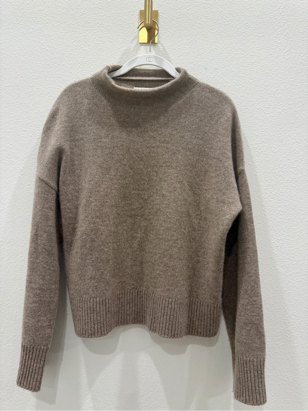 Abercrombie & Fitch Taupe Cashmere Mock Neck Sweater